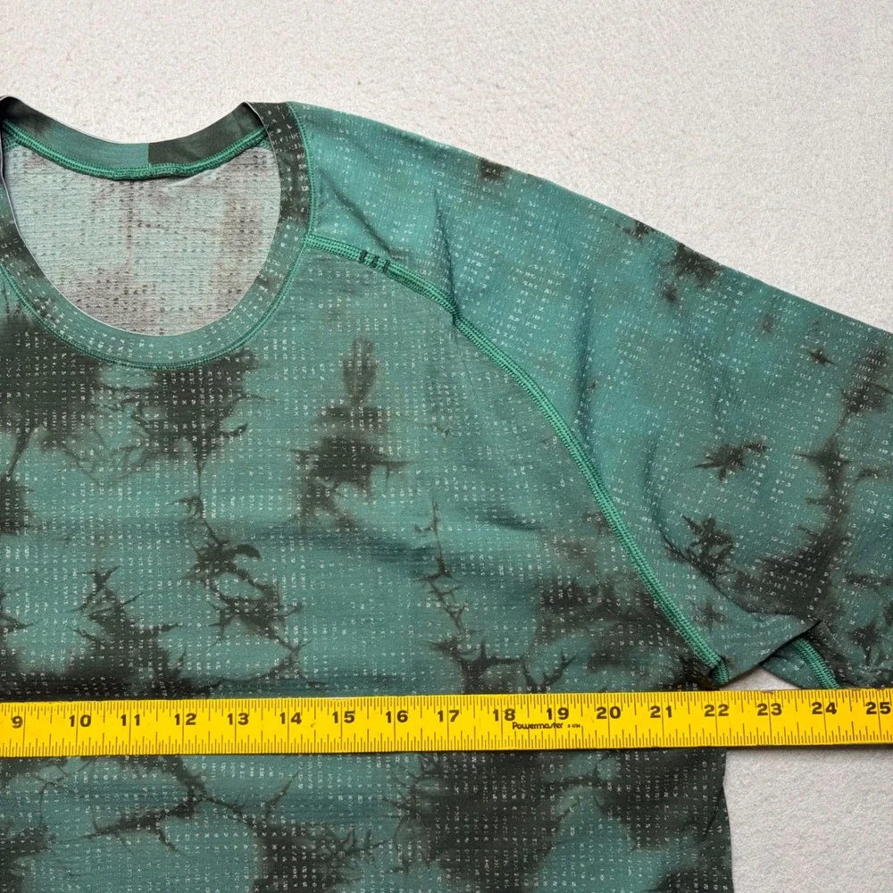Lululemon Shirt Mens XL Green Metal Vent Tech Tie Dye Short Sleeve Athletic‎